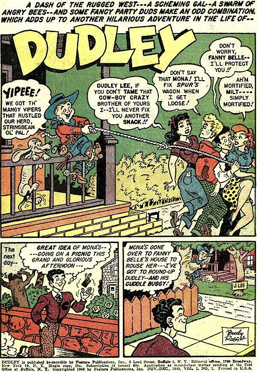 Scan of Boody Rogers' comic Dudley, the Teen-Age Sensation - Boing Boing