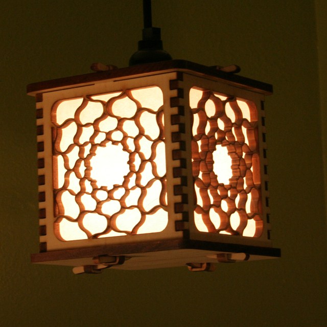 Laminated Wood Lamp - Laser Cut - Baroque Model