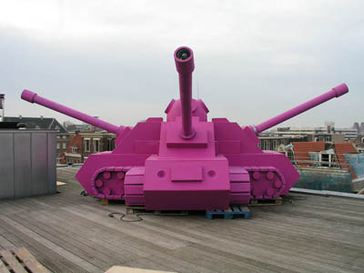 Pink peace tanks invade Amsterdam skyline - Boing Boing