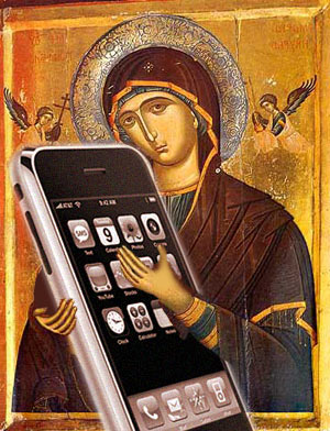 cristo y un iphone