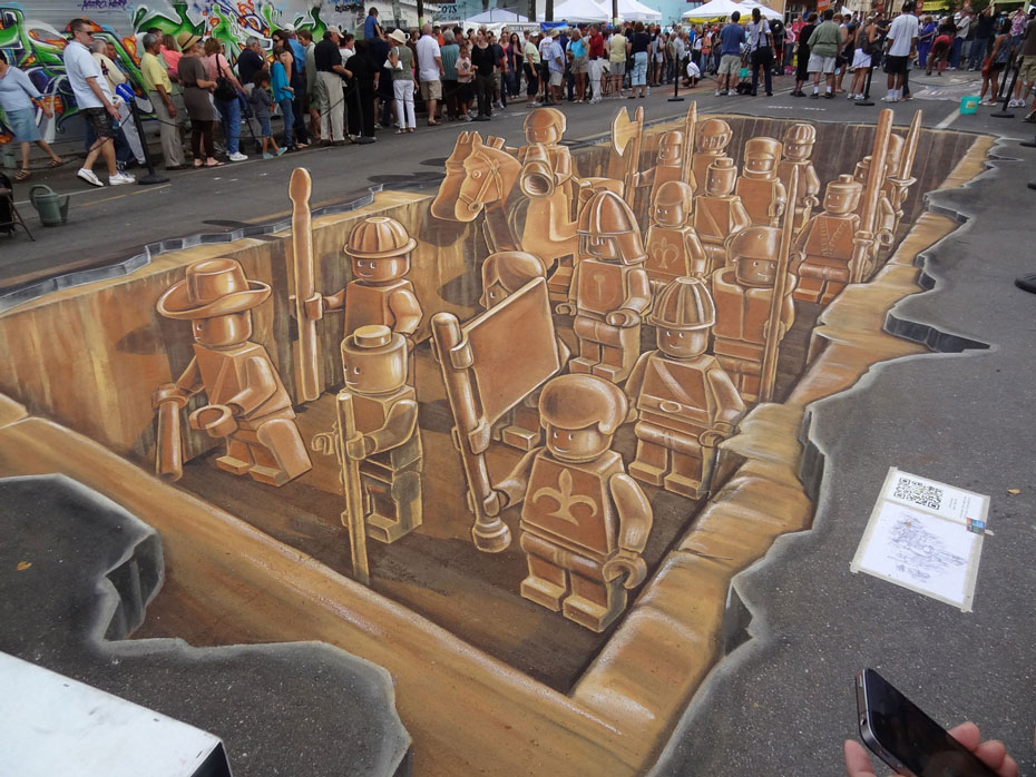 LEGO chalk street art