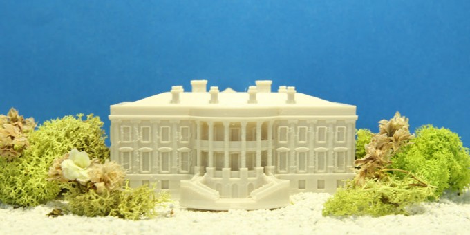 3D printing firm MakerBot participated in the #NationofMakers and Day of Making in conjunction with the White House Maker Faire. This 3D printed model of the White House was created and 3D printed by the MakerBot Studio in-house design team.