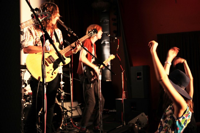 The band Beach Party, performing at the August Village Studios Twilight Sessions, co-hosted by Boing Boing and Audeze.