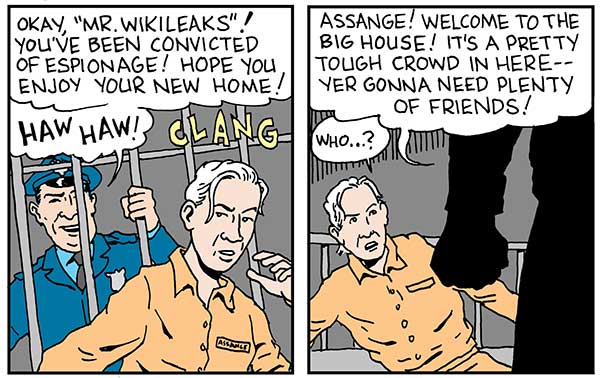 Tom the Dancing Bug: Julian Assange Goes to Prison For Espionage, and ...