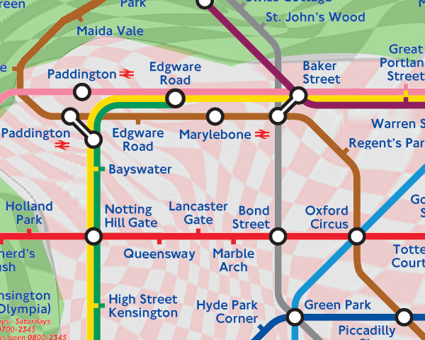 London tube map with distance grids - Boing Boing