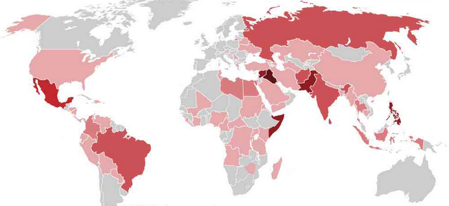 Journalists killed in the last decade, by country - Boing Boing