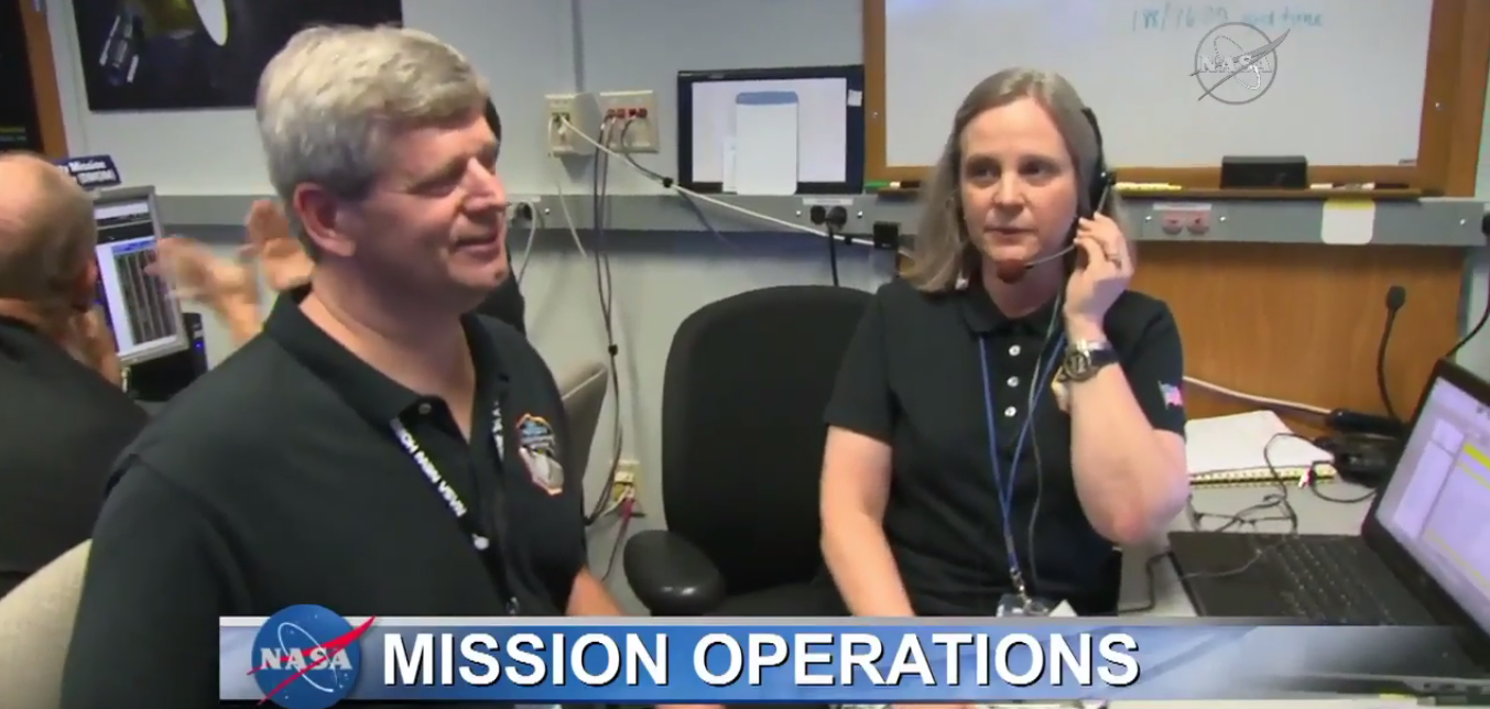 “We are in lock with telemetry on the spacecraft,” operations manager Alice Bowman said at the New Horizons Mission Operations Center.