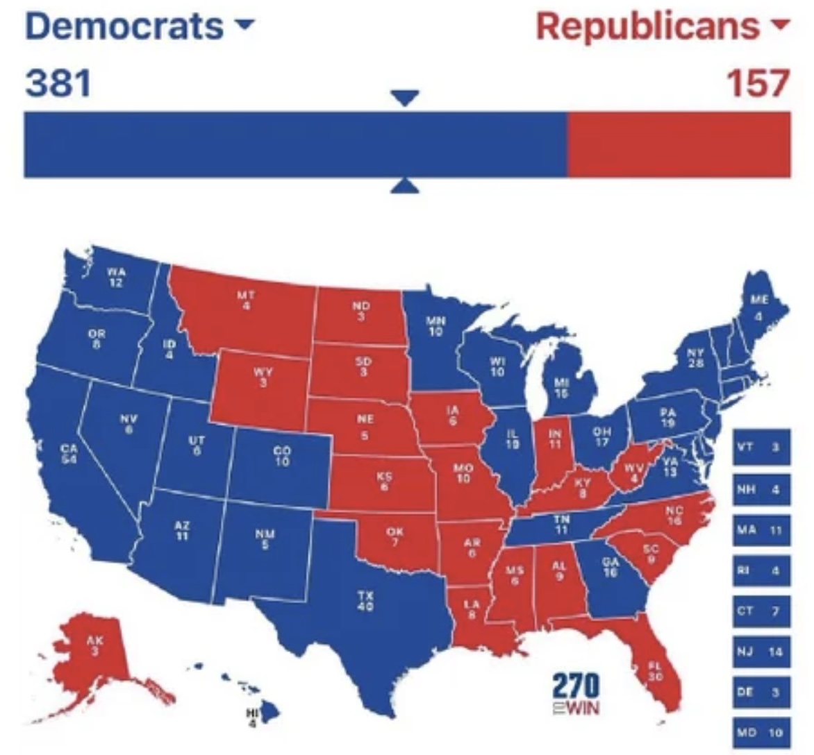 Republicans Horrified By Map Of U.S. That Would Result If They Couldn't ...