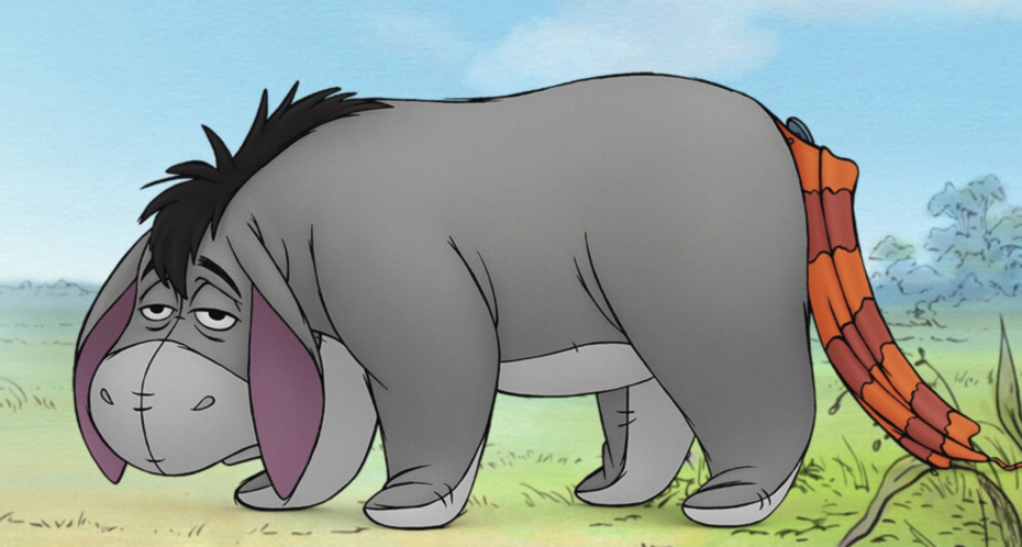 Watch Eeyore comfort park visitors at Tokyo Disneyland during an ...