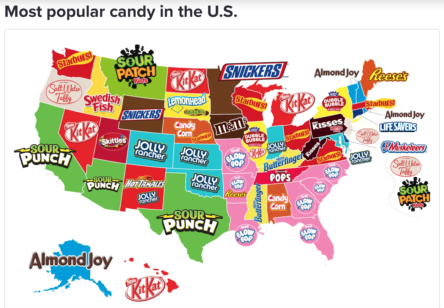 What was the most popular candy in your state? Boing Boing